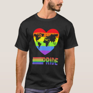 Camiseta Orgulho Rainbow Ama Terra Mundo Homens Lésbicos Ga
