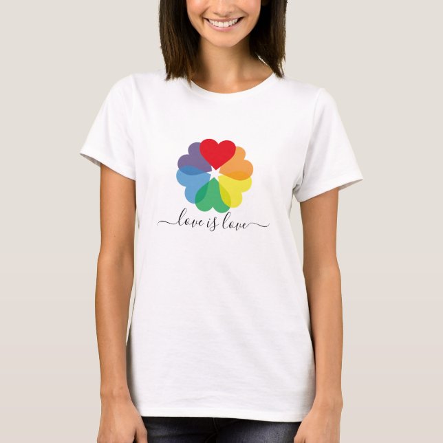 Camiseta Orgulho Rainbow Hearts (Frente)