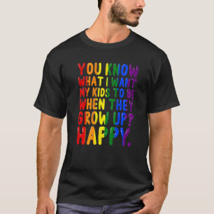 Camiseta Orgulho Rainbow Lgbt Quer Crianças Felizes Paren