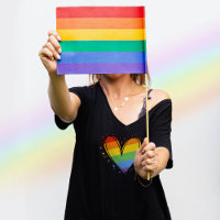 Orgulho Rainbow LGBTQ Girls Basic Dark T-Shirt