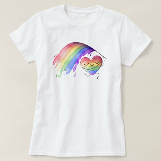 Camiseta Orgulho Rainbow Love T-Shirt (Frente do Design)