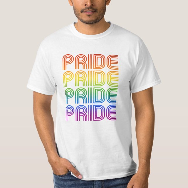 Camiseta Orgulho Retro do Arco-Íris (Frente)