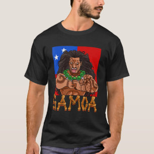Camiseta Orgulho Samoano Guerreiro Polinésio Bandeira Samoa