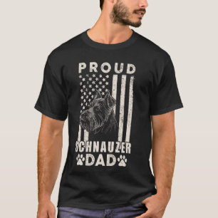 Camiseta Orgulho Schnauzer Pai Bandeira Americana Cão Patri