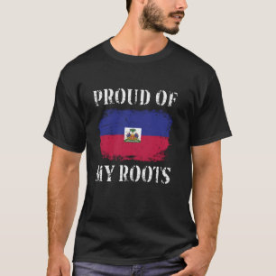 Camiseta Orgulho-se das minhas raízes haitianas na bandeira