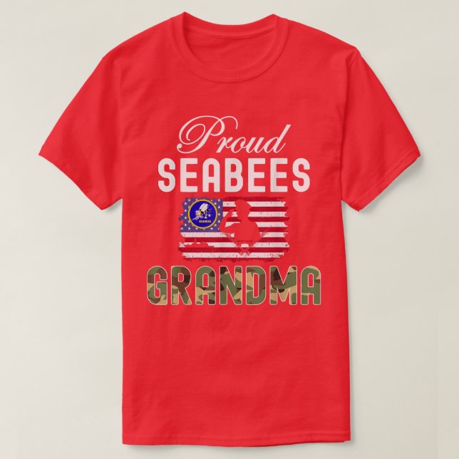 Camiseta Orgulho Seabees Vovó Camoue Graphics Army T  (Frente do Design)