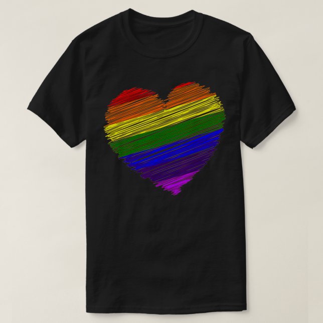 Camiseta Orgulho Sinalizador, Eu adoro LGBT, Arco-Íris Colo (Frente do Design)