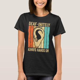Camiseta Orgulho Surdo Língua de Sinais ASL Surdo initely S