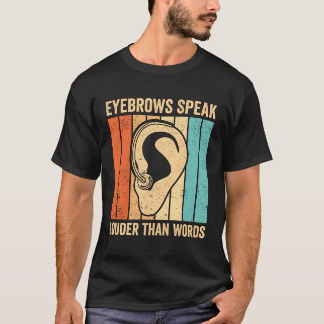 Camiseta Orgulho surdo - Sinais - As sobrancelhas falam mai (Frente)