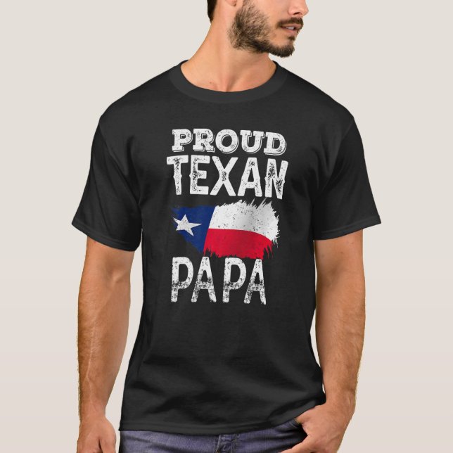 Camiseta Orgulho Texano Papa Texas Orgulho Patriótico Pai F (Frente)