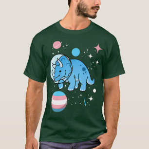 Camiseta Orgulho Trans do Astronauta Tricerátopo