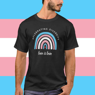 Camiseta Orgulho Transgênero Celebrando a Diversidade Citaç