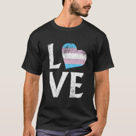 Camiseta Orgulho Transgênero Empilhado Amor