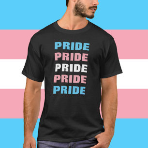 Camiseta Orgulho Transgênero LGBTQ Texto Repetido Personali
