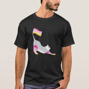 Camiseta Orgulho Trixic Gato Arco-Íris Pastel Brilhante Fof
