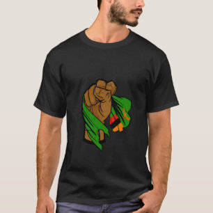 Camiseta Orgulho Zambiano Punho Levantado Bandeira Zambiana