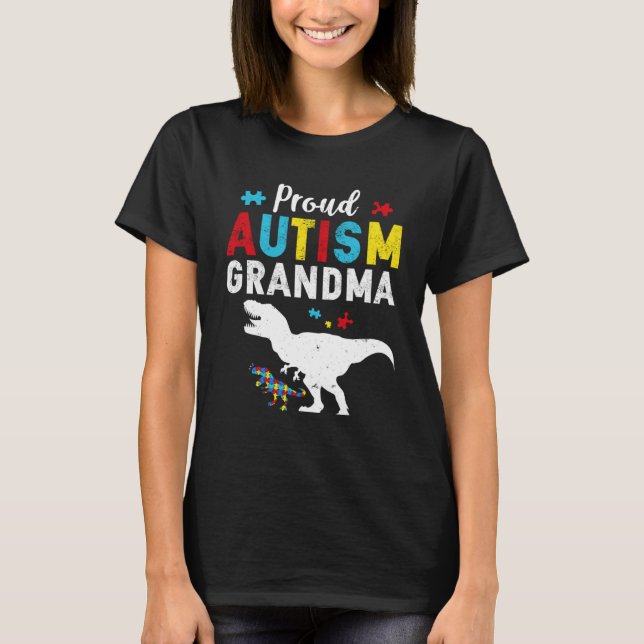 Camiseta Orgulhosa Autismo Família Vovó Correspondente Auti (Frente)