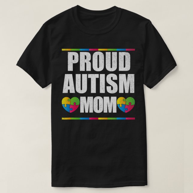 Camiseta Orgulhosa Autismo Mãe Mãe Mãe de Criança Autista (Frente do Design)