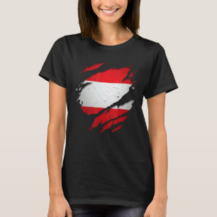 Camiseta Orgulhosa Bandeira Austríaca Arruinada Bandeira Áu