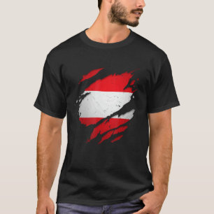Camiseta Orgulhosa Bandeira Austríaca Arruinada Bandeira Áu