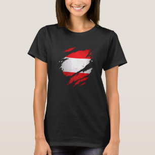Camiseta Orgulhosa Bandeira Austríaca Arruinada Bandeira Áu