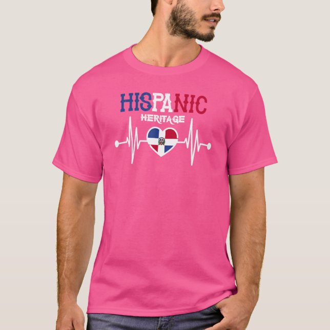 Camiseta Orgulhosa bandeira H da República Dominicana Domin (Frente)