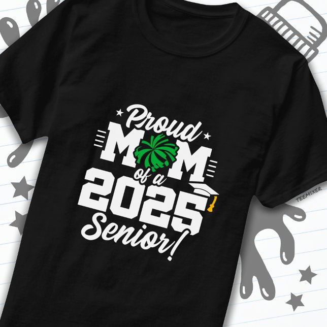 Camiseta Orgulhosa Classe de Cheerleader da Mãe de 2025 Che (Criador carregado)