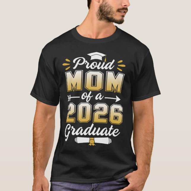 Camiseta Orgulhosa Classe Mãe de Formando 2026 Gradu 2026 (Frente)