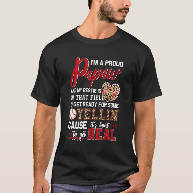 Camiseta Orgulhosa Combinação da Família Baseball Papaw Bas (Frente)