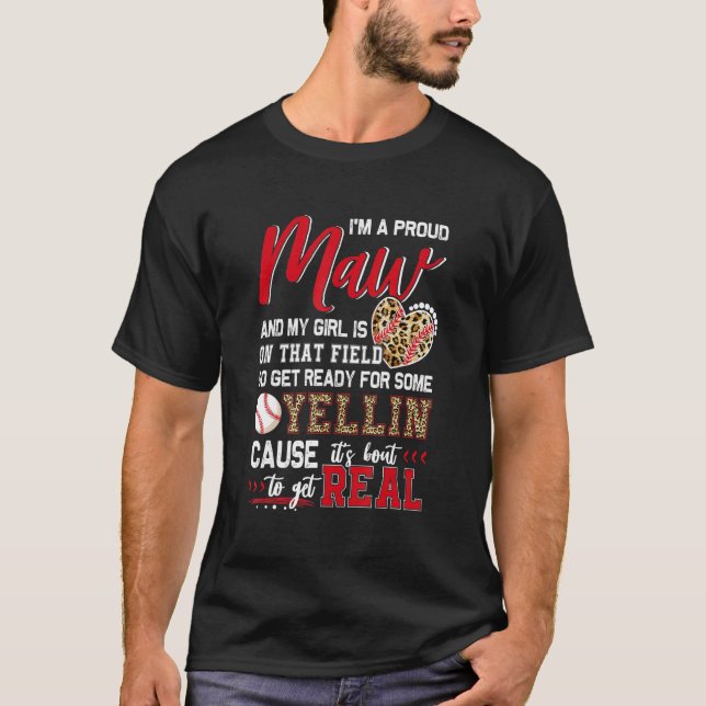 Camiseta Orgulhosa Combinação da Família de Baseball com Ma (Frente)