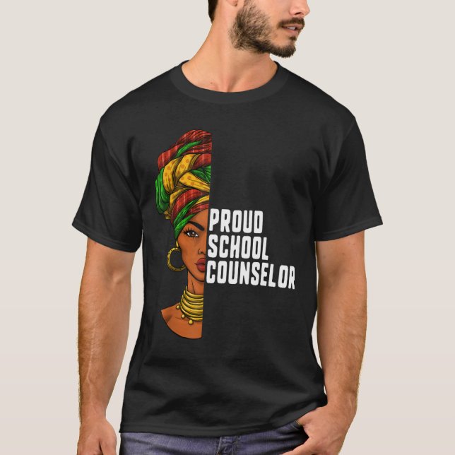 Camiseta Orgulhosa Conselheira da Escola História Negra Mês (Frente)