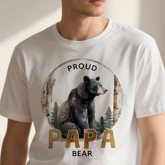Camiseta Orgulhosa da Família Woodland Bear (Papa Bear T-Shirt)