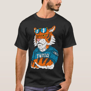 Camiseta Orgulhosa Equipe de Críquete Indiana. Bengala Tige