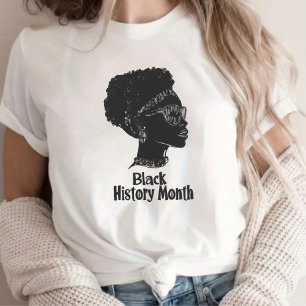 Camiseta Orgulhosa Esboço da Rapariga Afro História Negra M