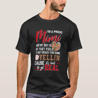 Camiseta Orgulhosa Família de Beisebol Mimi de Beisebol Com