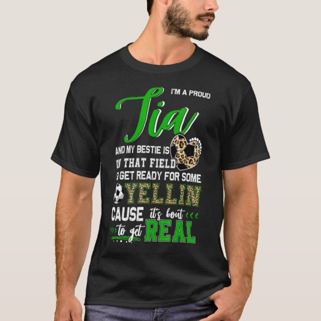Camiseta Orgulhosa Família de Futebol Tia Tia Correspondent (Frente)