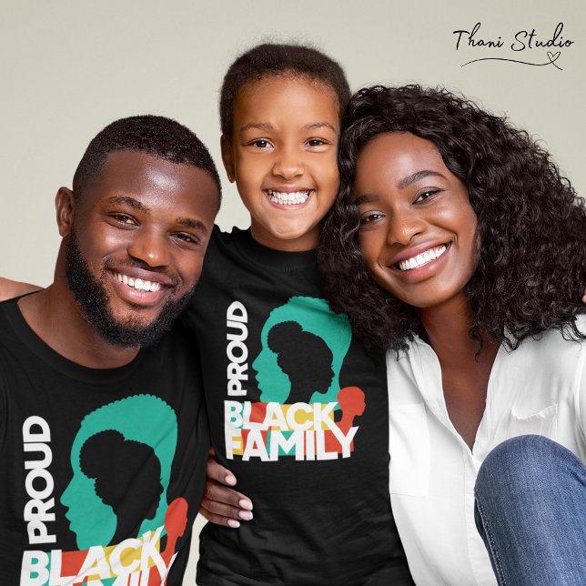 Camiseta Orgulhosa Família Negra História Negra Mês (Criador carregado)
