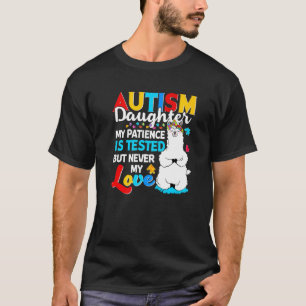 Camiseta Orgulhosa Filha Autista Llama Puzzle Conscientizaç