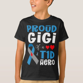 Camiseta Orgulhosa Gigi de um Herói T1d Conscientização do