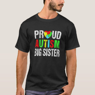 Camiseta Orgulhosa Irmã Mais Velha Autismo Coração Família