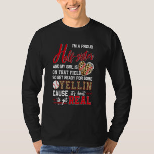 Camiseta Orgulhosa Irmã Meia de Beisebol Família Correspond
