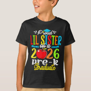 Camiseta Orgulhosa irmãzinha da formanda do pré-escolar de