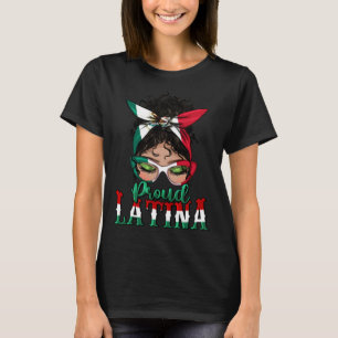Camiseta Orgulhosa Latina Messy Bun Mama Lady Girl Cinc Mex