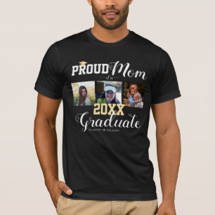 Camiseta Orgulhosa Mãe Classe de Formando Boné T-Shirt