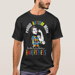 Camiseta Orgulhosa Mãe Conscientização do Autismo Família C