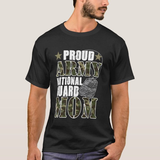 Camiseta Orgulhosa Mãe da Guarda Nacional do Exército Camo  (Frente)