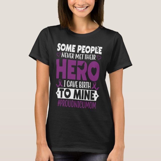 Camiseta Orgulhosa Mãe da UTIN Bebê Prematuro Micro Bebê Gu (Frente)