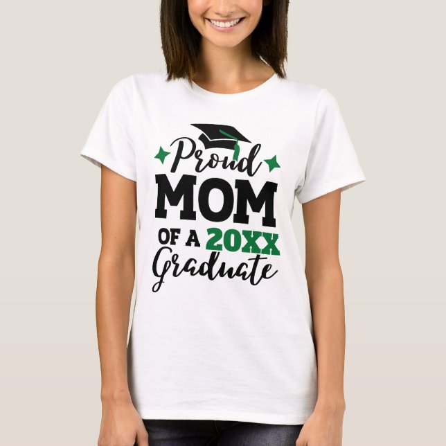 Camiseta Orgulhosa Mãe de 2022, formando de tassel verde bo (Frente)