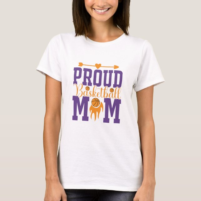 Camiseta Orgulhosa mãe de basquete (Frente)