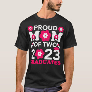 Camiseta Orgulhosa Mãe de Dois Formandos 2023 Graduação de